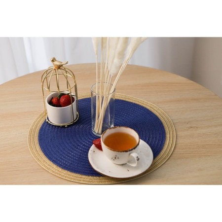 Serving napkin on the table "Lana", d = 38 cm, blue color-5