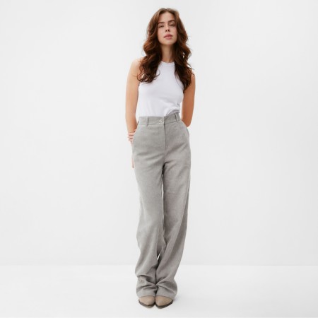 Women's pants Minaku: Velvet Collection Color Gray Rr. 48-1