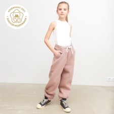 Брюки для девочки MINAKU: Basic Line KIDS, цвет тёмно-бежевый, рост 122