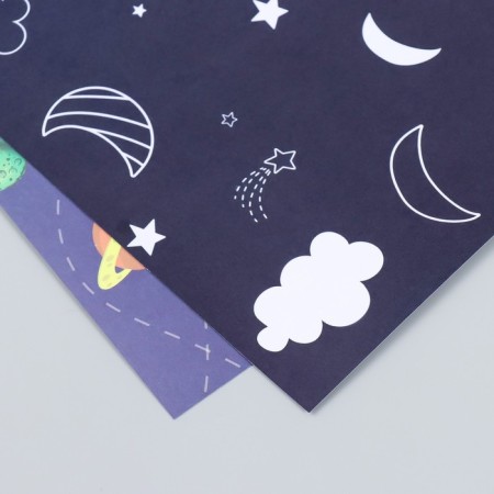 Scrapbooking paper bilateral "Cosmic sky" density 180 g 30.5x32 cm-4