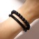 Bracelet unisex "power" balls, black color with ferrous metal, 21.5 cm