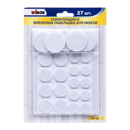 Self -adhesive felt linings for Unibob furniture white, 27 pcs