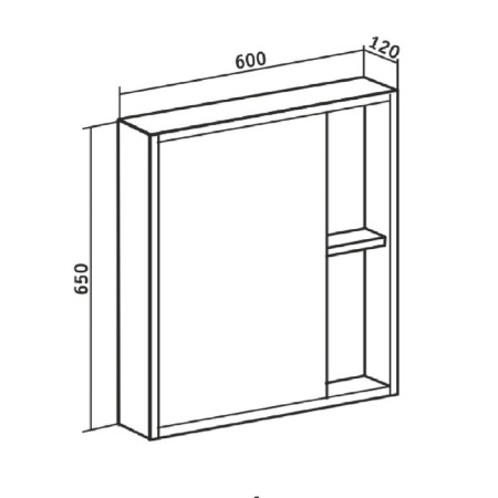 Bathroom mirror "Eco 60" Scandinavian oak, 12 x 60 x 65 cm-2