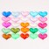 Plastic decorative hearts, set 25 pcs., Size 1 pc. - 3 × 3.5 cm, color mix