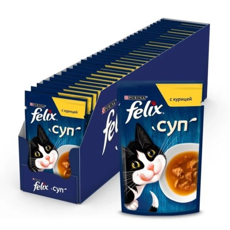Wet feed Felix chicken soup, for cats, 48 ​​g-8