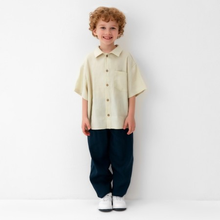 Board for the boy KAFTAN LINEN, p. 32 (110-116), milk-2