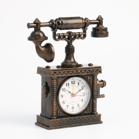 The alarm clock "Retro telephone", discrete move, aa, 16 x 5 x 19 cm, brown-2