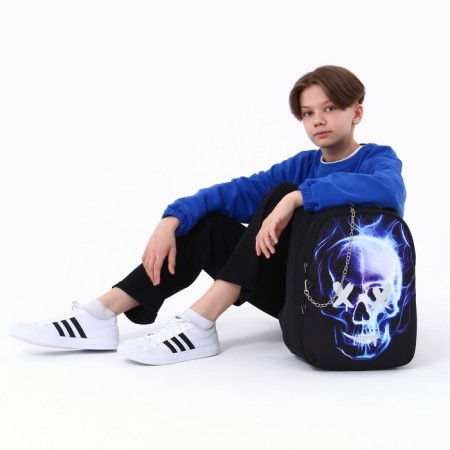 School backpack Art Hype Skull, 39x32x14 cm-1