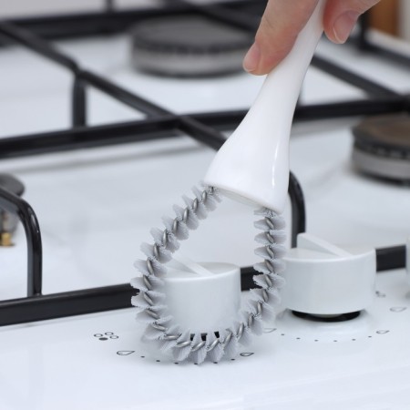 Brush for cleaning dishes and gril grilles Raccoon, circle, 19 × 5.5x2 cm, white color-5