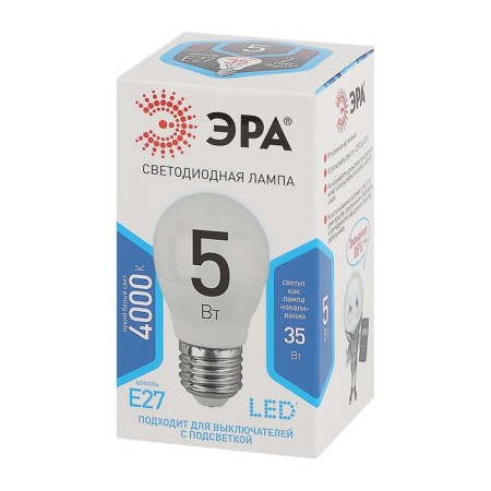LED LED era Standard "Shar", 5 W, E27, 400 lm, 4000k, glow of white-2