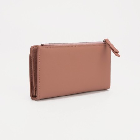 Women's wallet on the button, pink color-1