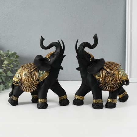 Polystone souvenir "Black Elephant in the Golden Rich Propon" MIX 22x10x18.8 cm