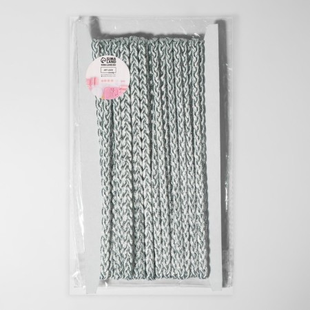 Decorative braid “Kosichka”, 7 mm, 10 ± 1 m, silver/white color-2