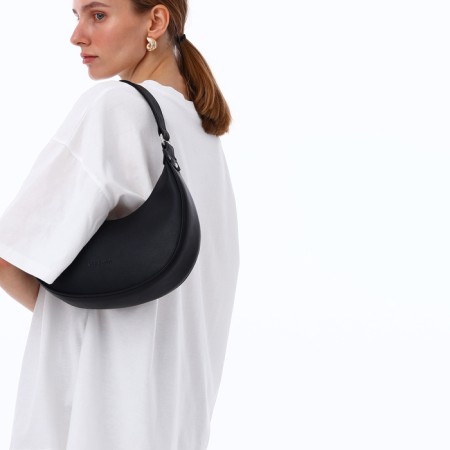 Women's bag Textura, baguette, small size, black color-6