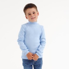 School turtleneck for children, blue color, height 128