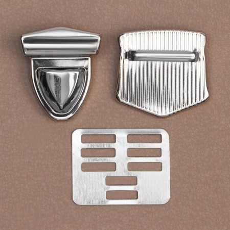 Bag's fastener, 3.3 × 3.5 cm, silver color-2