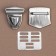 Bag's fastener, 3.3 × 3.5 cm, silver color