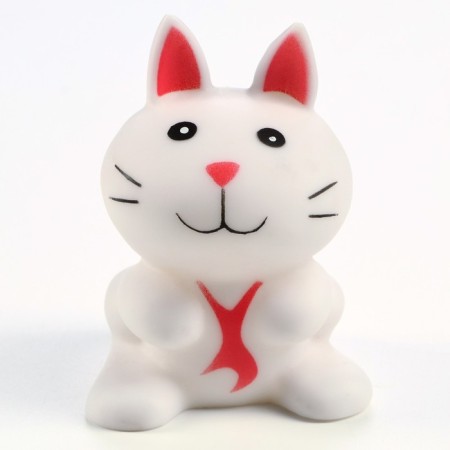 Игрушка пищащая "Кот" для собак, 8,5 см, белая-1