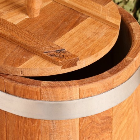 Oak tube, 20l, stainless hoop, with a lid, with a nest-6
