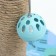 Claw-Stolbik "Piggon" with a ball, 29 x 29 x 32 cm, jute, PVC fabric, turquoise