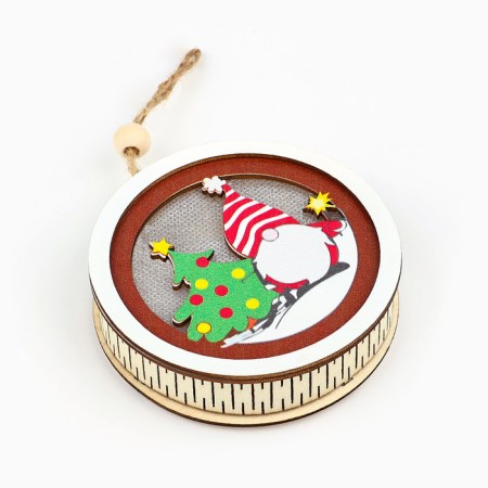 Suspension on a Christmas tree with the light "New Year", diam. 7.5 cm-3