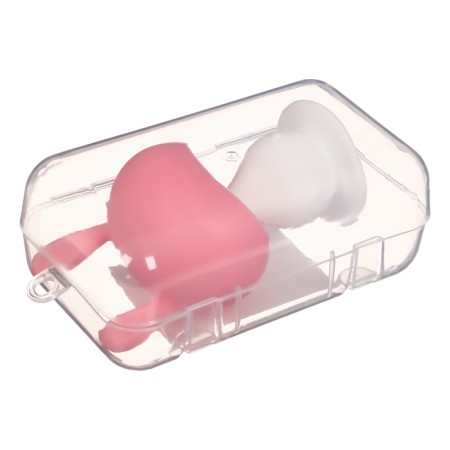 Silicone “Bunny” teething, with a rattle, pink color, in the case, crumb me-4