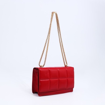 Bag Messenger with zipper, red color-2