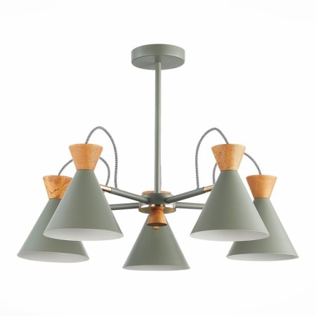 Ceiling EVOLUCE lamp. Sle125112-05. Modica. 5x40 watts, E14, 65x65x45 cm, gray color, golden-3