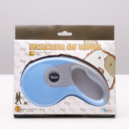 Diil roulette, 5 m, up to 40 kg, tape, rubberized pen, blue with gray-3