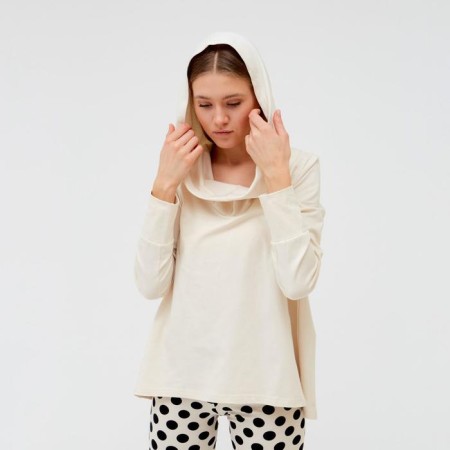 Female set (hoodies, leggings) minku beige color, river 44-5