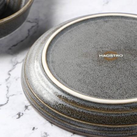 Porcelain dessert plate Magistro urban, D = 17 cm, color gray color-5