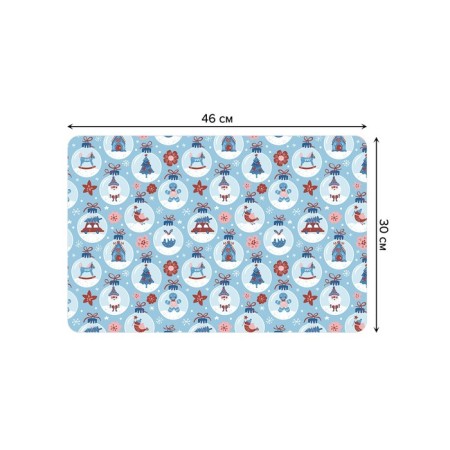 A set of napkins for setting the New Year balls table, rectangular, rounded edges, size 30x46 cm, 4 pcs-2