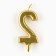 Candle for the cake, the number "2", gold.