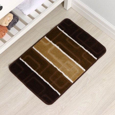 Bathroom mat “Squares”, 40 × 60 cm, brown color-1