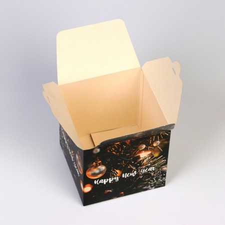 Gift folding box "Happy New Year", 10 x 10 x 10 cm-3