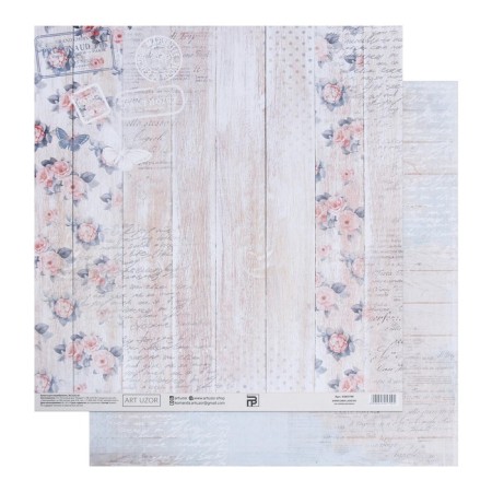 Scrapbooking paper "Pink Shebbi", 30.5 x 32 cm, 180 g/m²-1