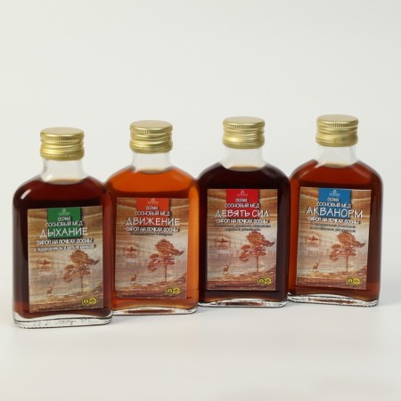 Gift set of syrups pine honey, 4 pcs. 100 ml