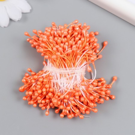 Stamens for flowers "droplets gloss Orange" set 300 pcs length 6 cm