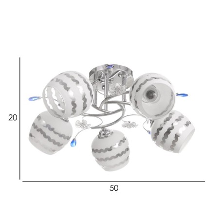Vivian chandelier 5x40W E27 Chrome Model: 2612358-8