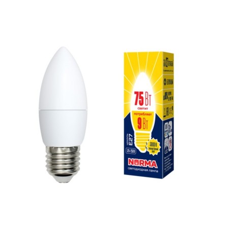 LED LED Uniel, E27, 9 W, warm white glow