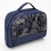 Cosmetic bag with a handle, blue color