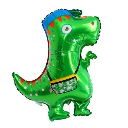 Foil ball 28 "Green cute dino in a cap"