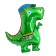 Foil ball 28 "Green cute dino in a cap"