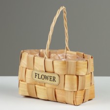 Wicker basket, 17 x 10 x 9/18.5 cm, sequoia