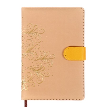 The diary is low, the PVC cover, A5 format, 140 l, cell, with a strap, beige