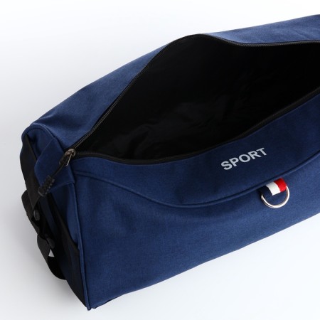 Sports bag with lightning, external pocket, long belt, dark blue color-3