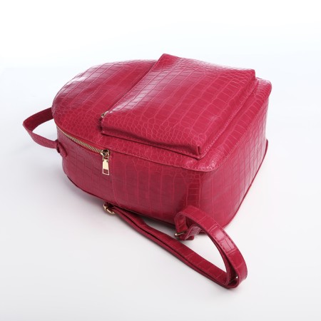 Women's backpack made of artificial leather with lightning, 1 pocket, fuchsia color-3