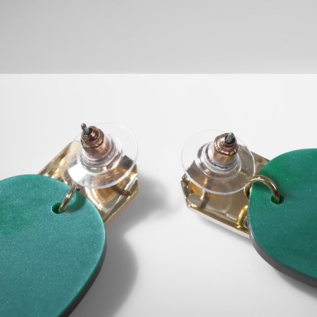 Earrings Assorted Tanzania Purvapers Ovals, green color in gold-5