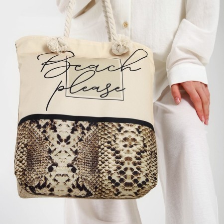 Bag Women's beach on lightning, white color-8