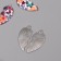 Decor for creativity metal, enamel "Heart with butterflies" set 2 pcs 3x2.8 cm